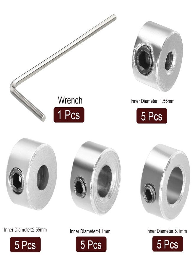 MECCANIXITY 20Pcs Landing Gear Stopper 1.55/2.55/4.1/5.1mm Plane Wheel Collar Block with Wrench for RC Airplane Model Remote Aircraft - Image 3